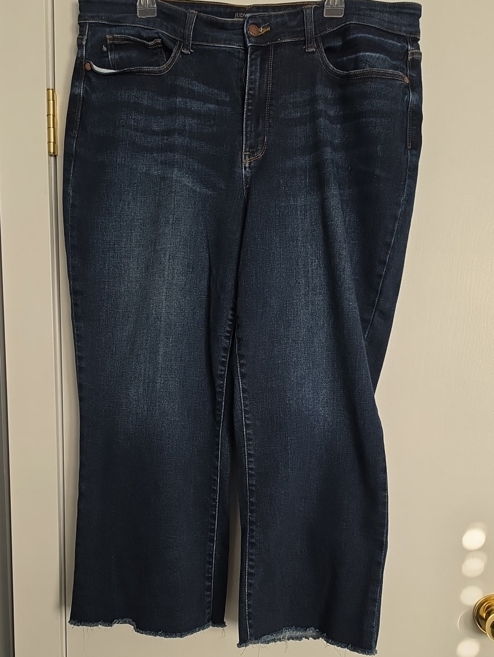 Judy Blue Dark Indigo Raw Hem Cropped Jeans - Size 20W